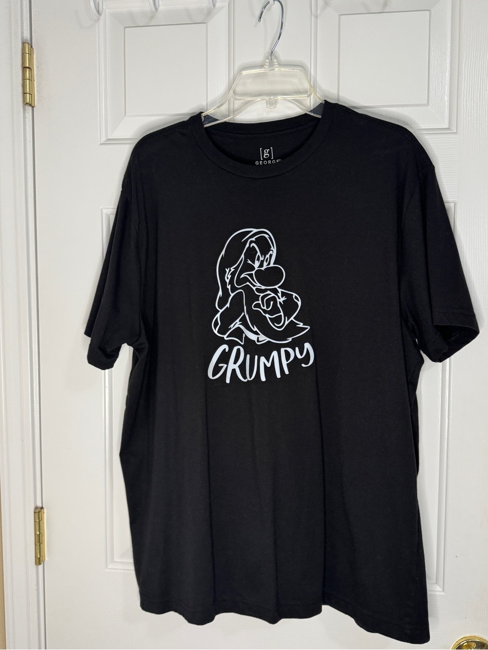 George Black Short-Sleeve Tee with White Grumpy Graphic